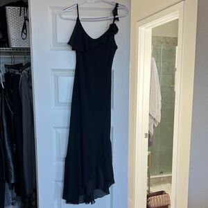 Aritzia Navy Asymmetrical Dress